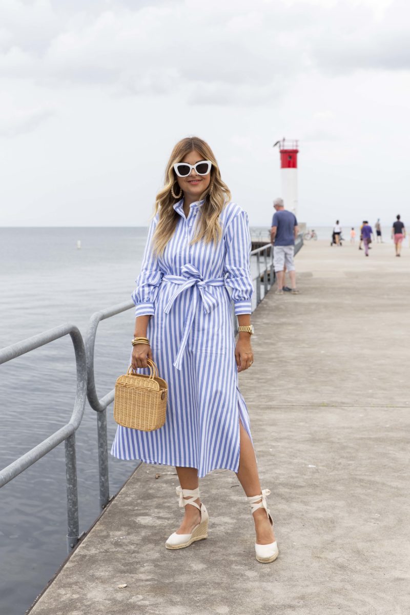 striped shirt dress