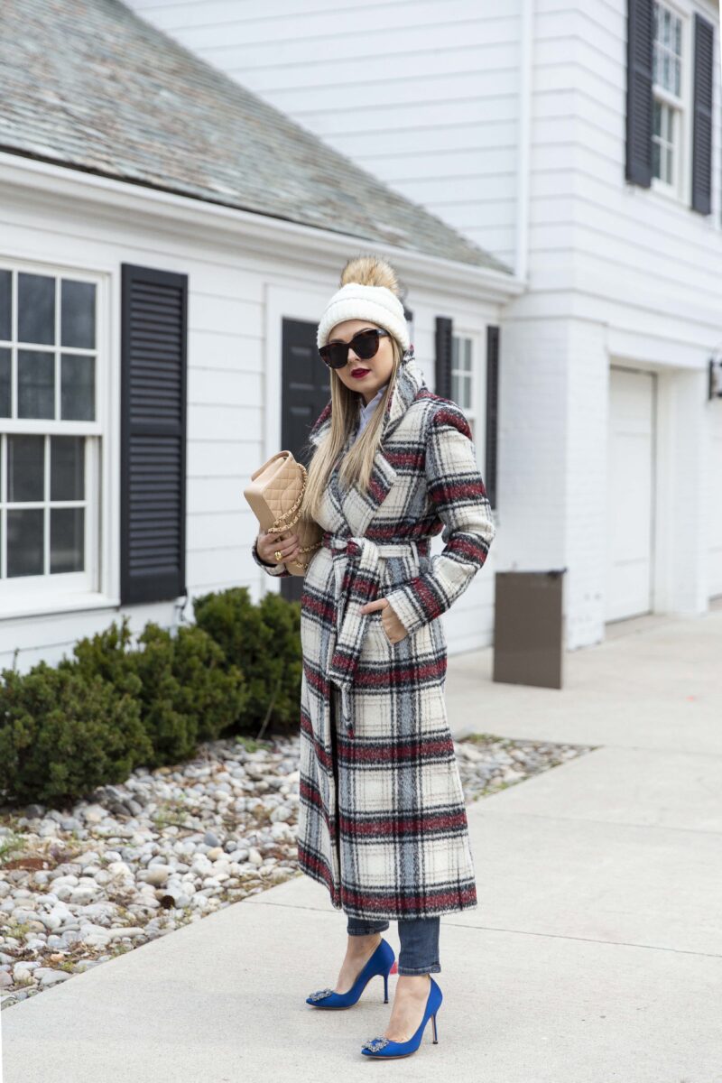 Long on sale checkered jacket