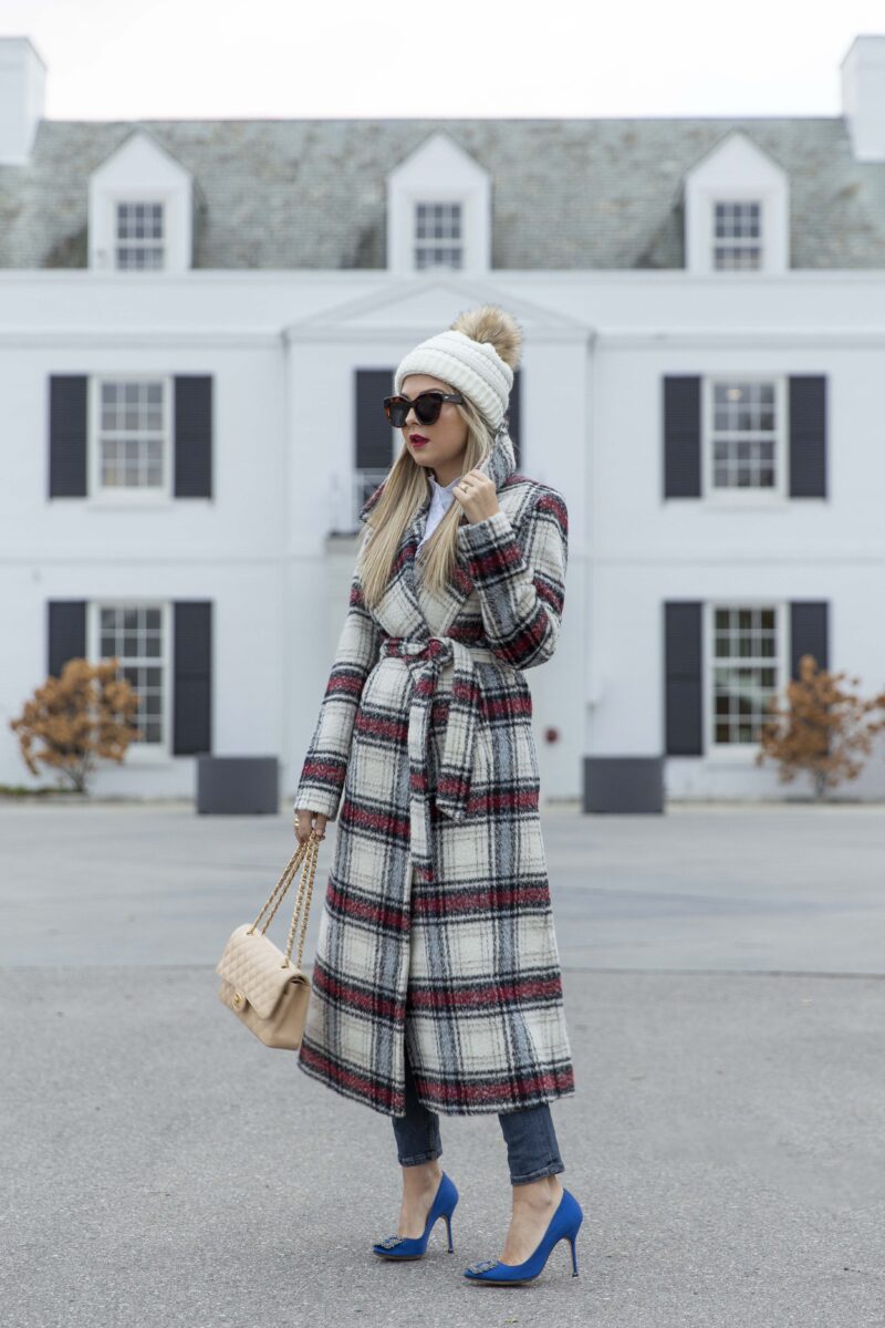 Plaid coat hot sale street style