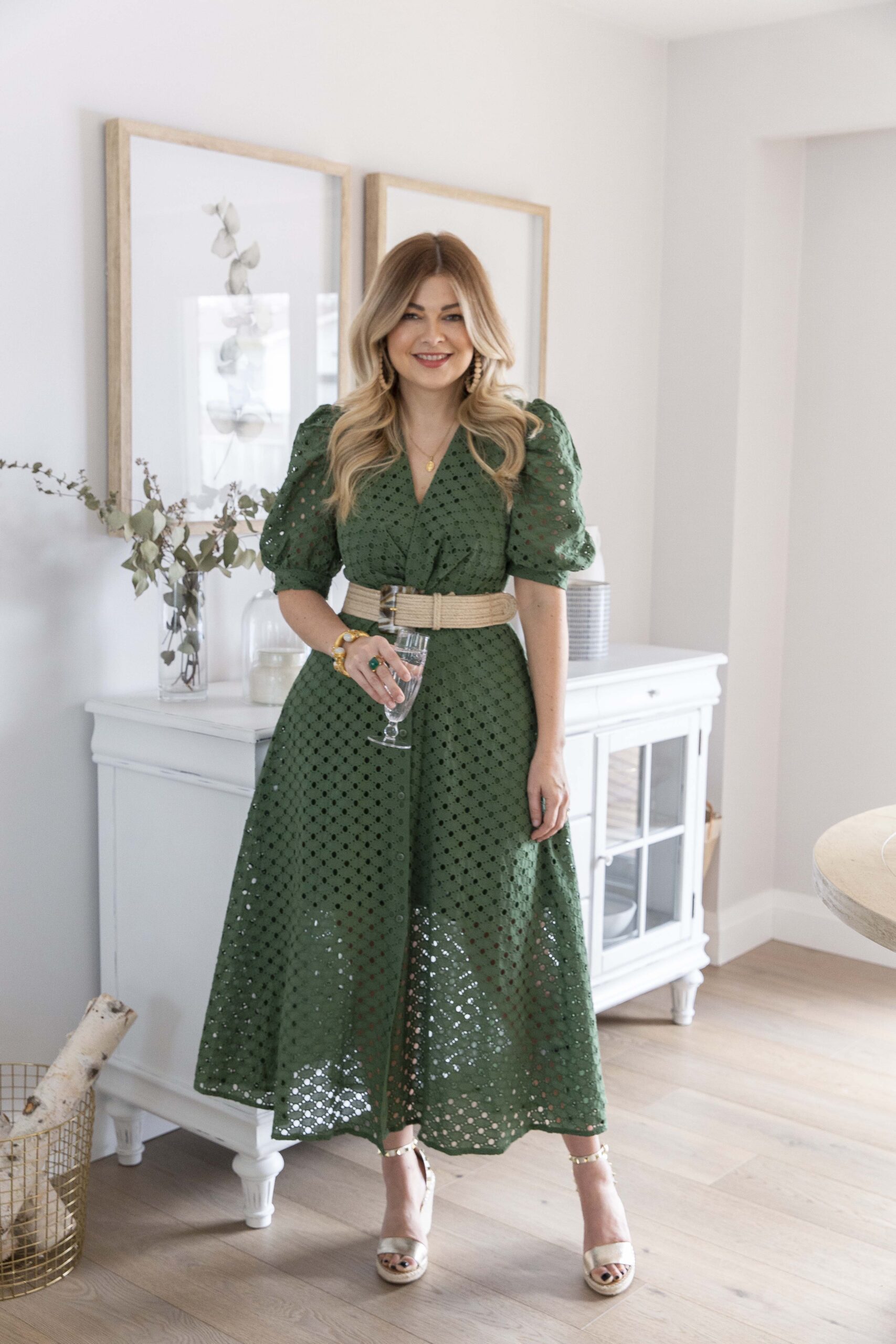 Green Eyelet Dress Krystin Lee
