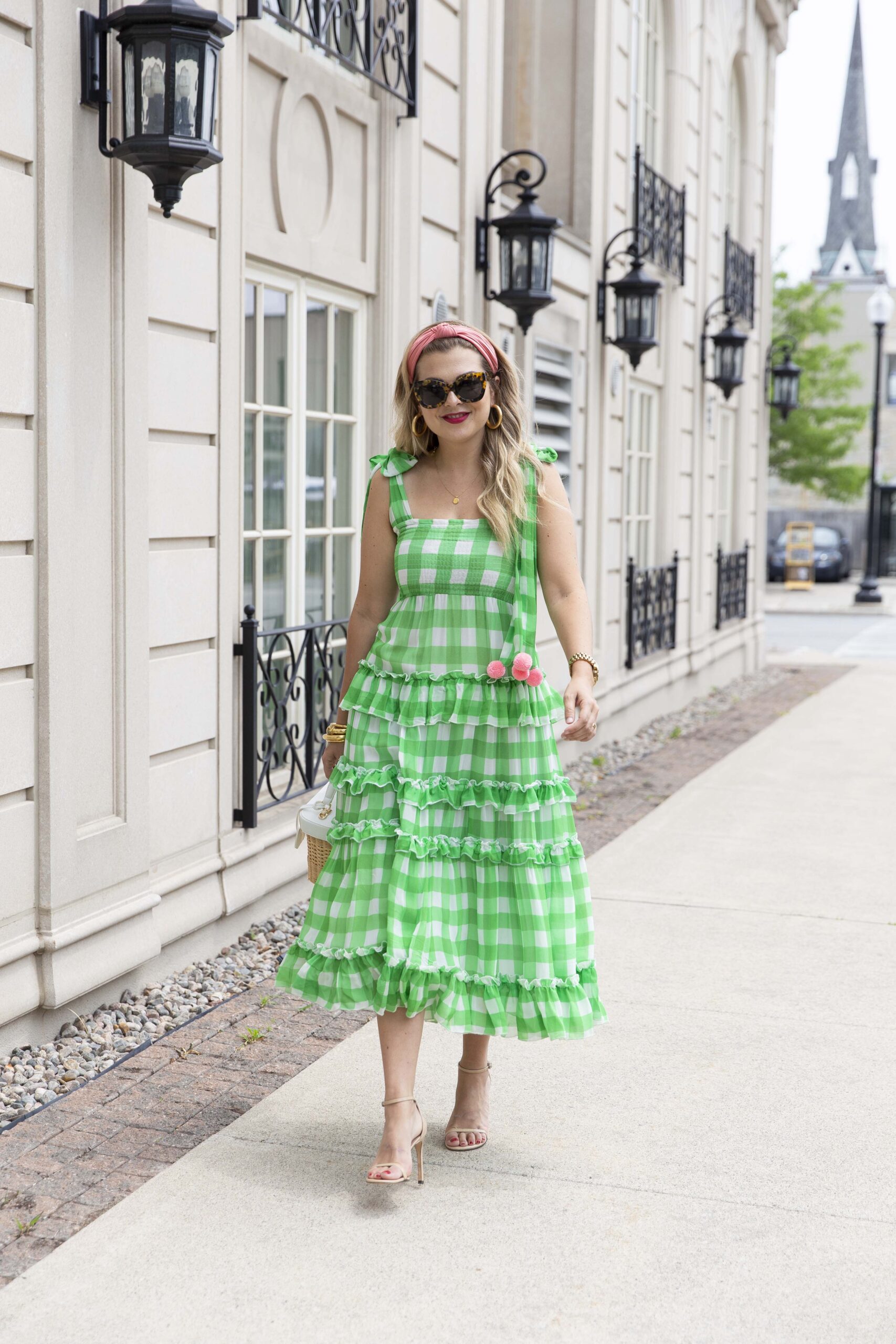 kitri green gingham dress