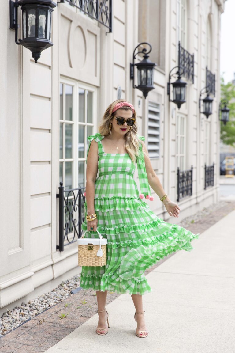 kitri green gingham dress