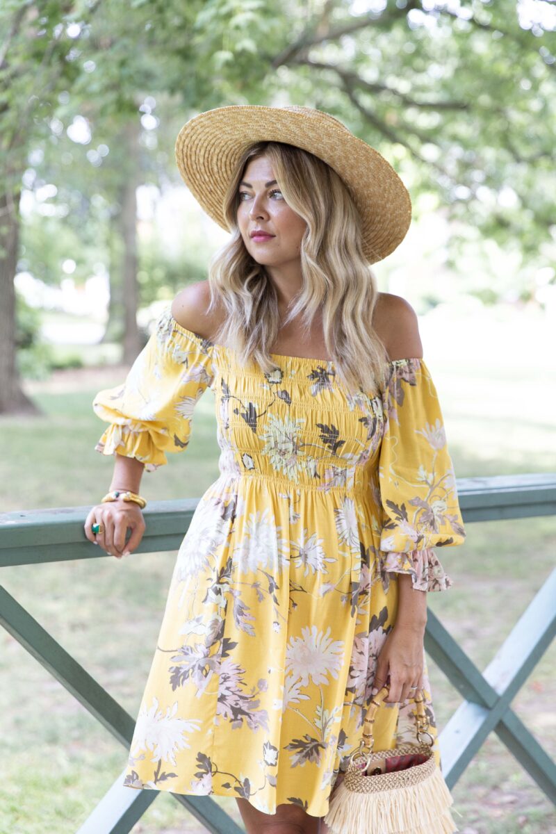 Yellow Floral Dress - Krystin Lee