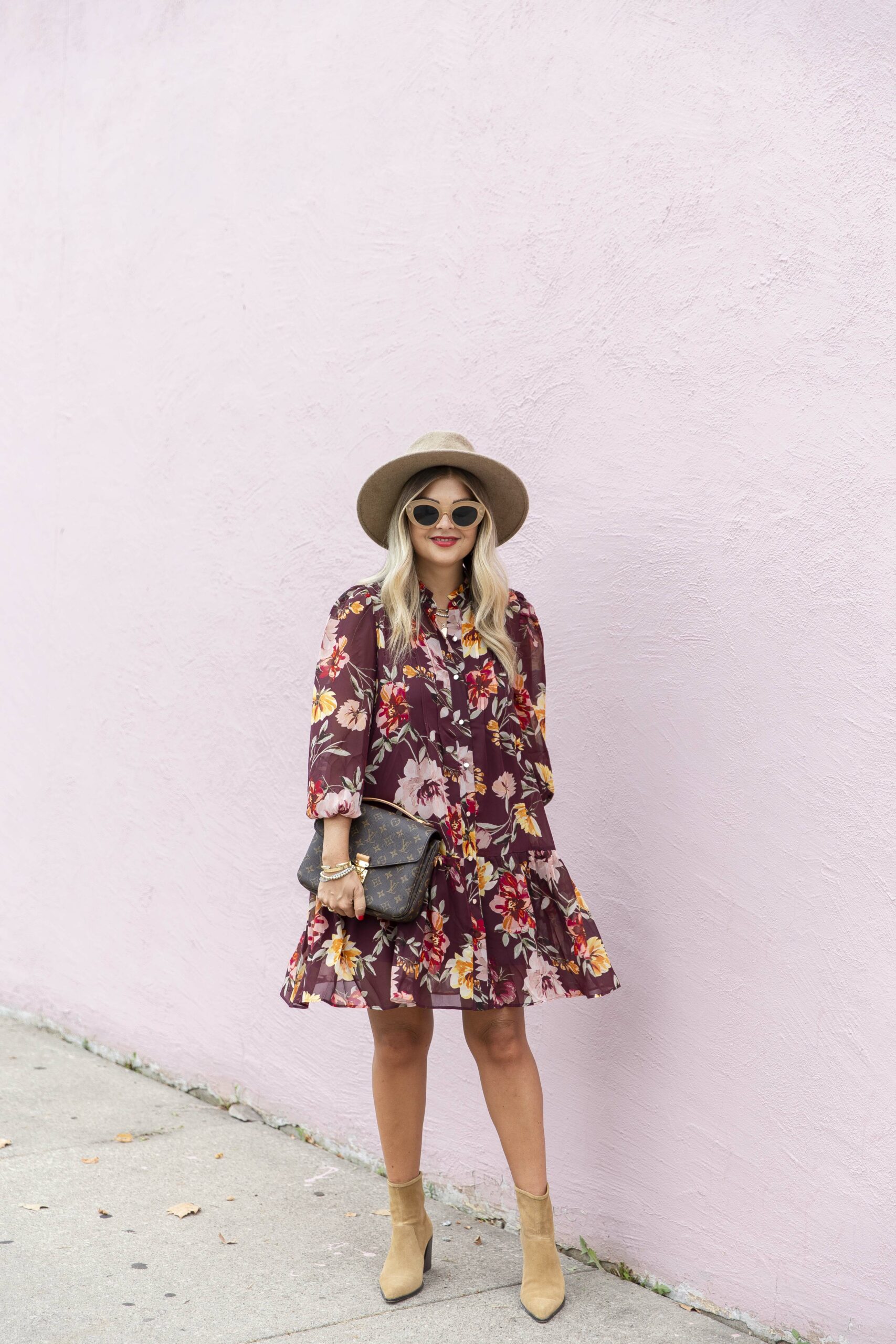 Fall Floral Swing Dress - Krystin Lee