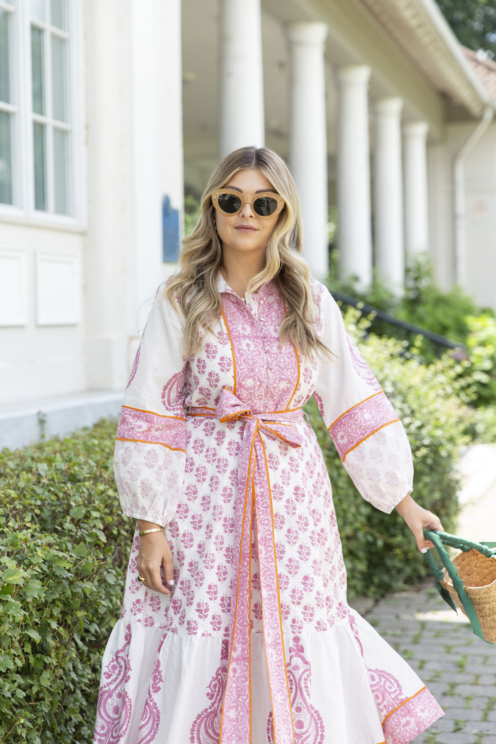 Block Print Midi Dress Krystin Lee